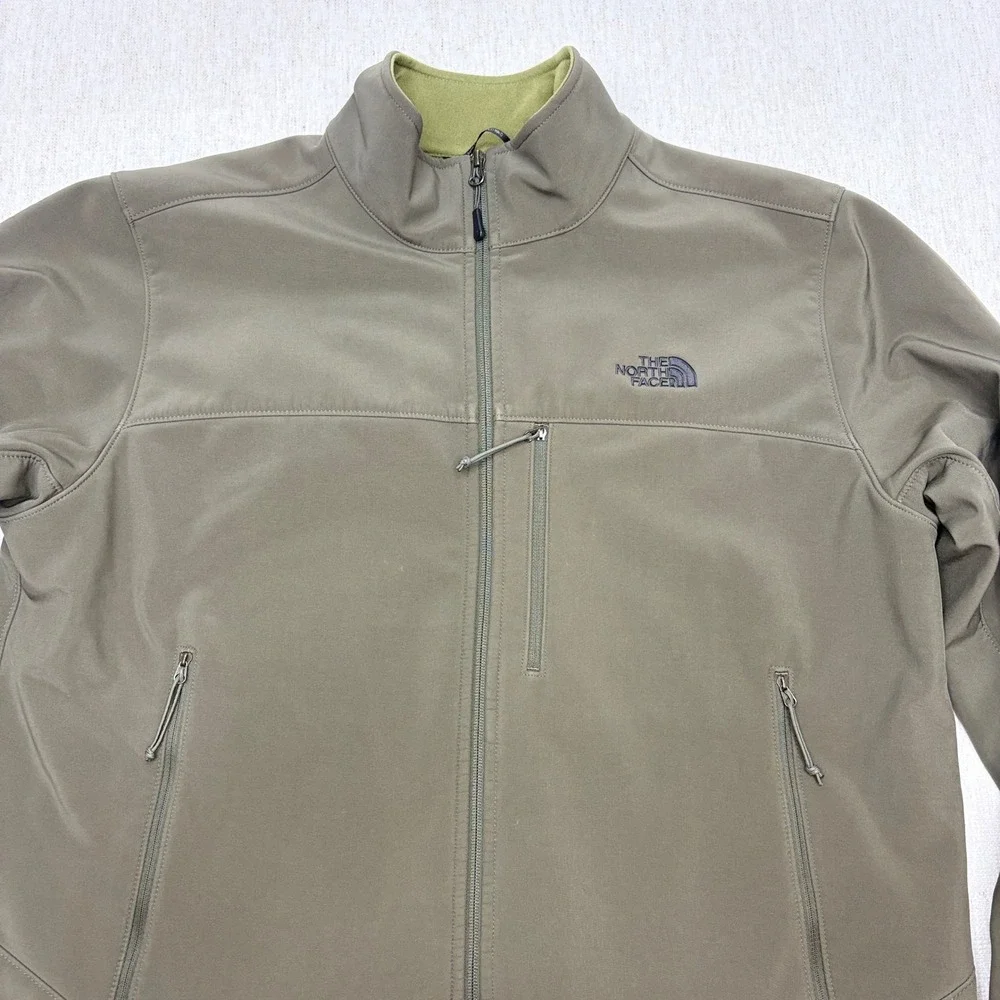 The North Face Apex Bionic Softshell Jacket Mens XL Green Full Zip Fleece Read!!